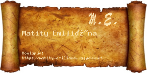 Matity Emiliána névjegykártya